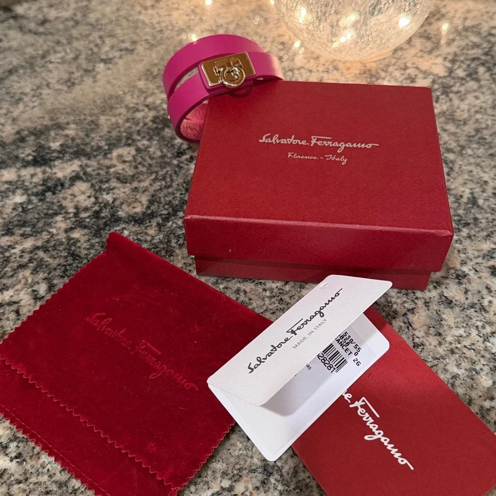 Salvatore Ferragamo Leather Wrap Bracelet